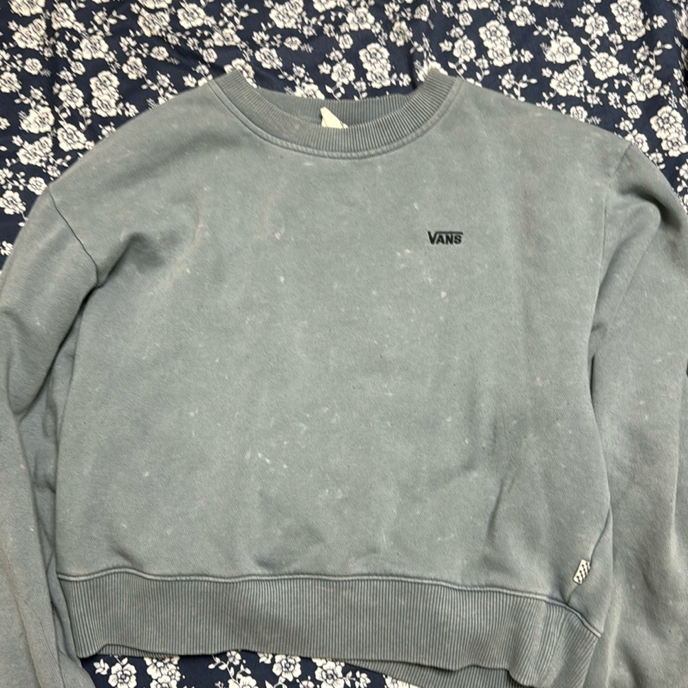 Washed Vans cropped crew neck
